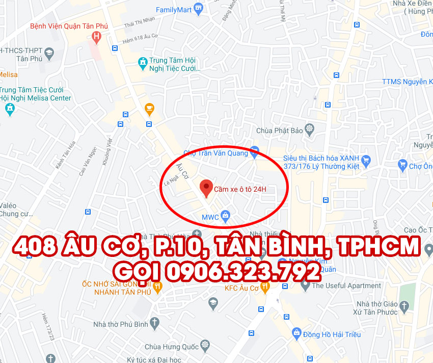 cầm ô tô tại tphcm - 408 Âu Cơ, Tân Bình, TPHCM - ảnh google map